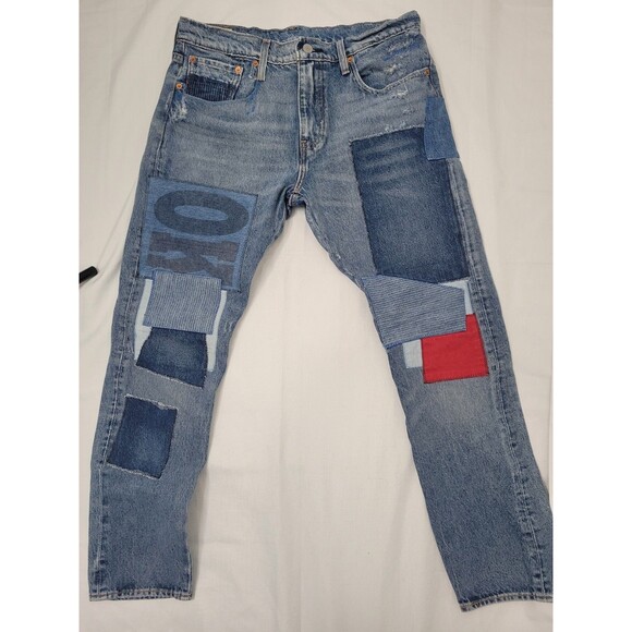 LEVIS 512 SLIM TAPER FIT Patches 5- Pocket Zip Fly  Men's JEANS Size W 33   L30 - Picture 2 of 16